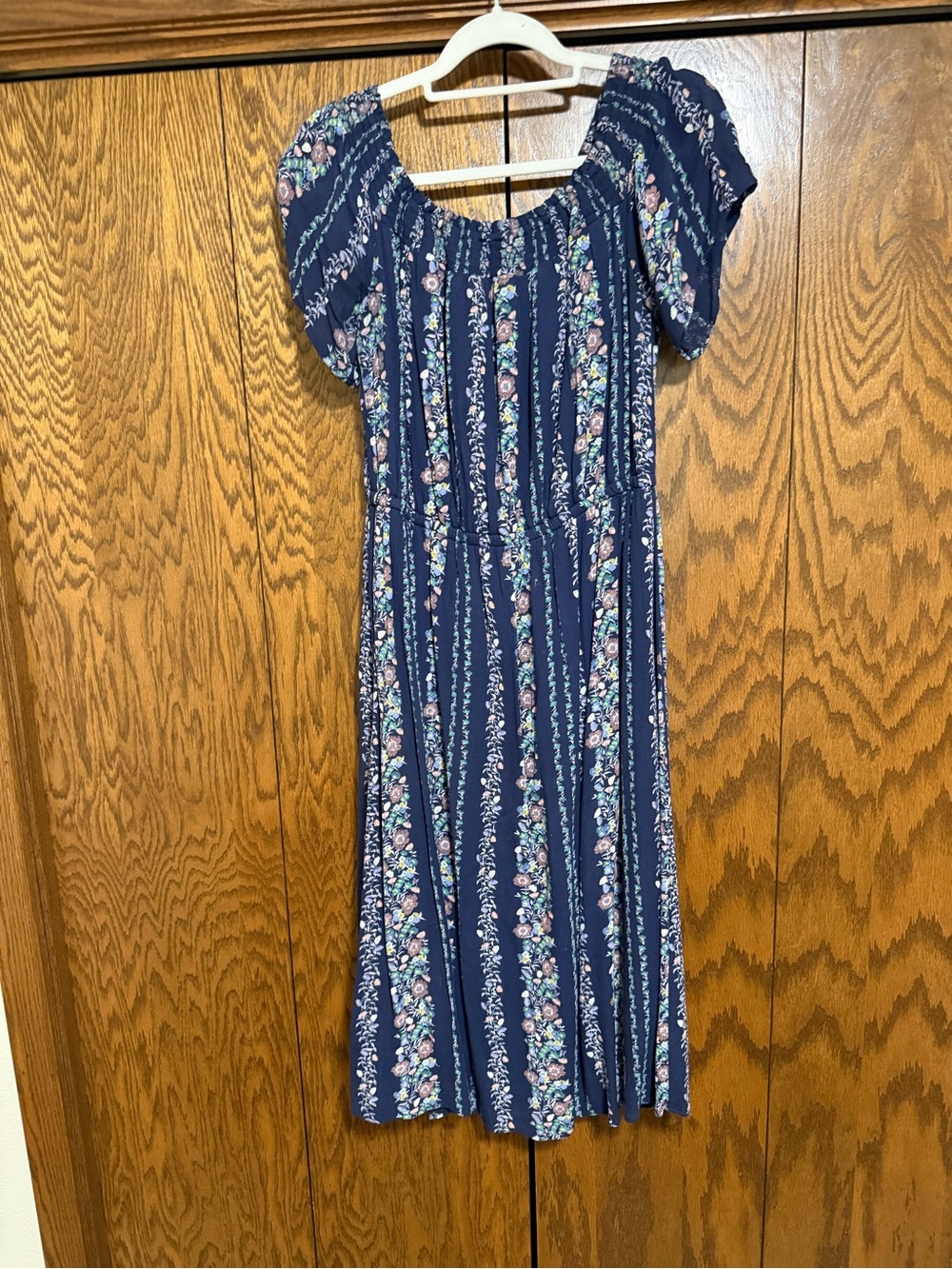 Blue Floral Midi Dress - Brand: